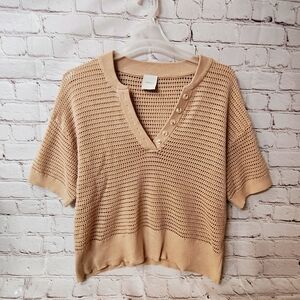 Varley Beige Knit Top